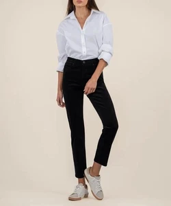 Kut From The Kloth Rachael Mom Jeans 16 Black Fab AB Corduroy High Rise Pants - Picture 1 of 7
