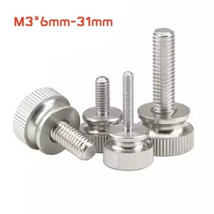 M3 6mm - 31mm Knurled Thumb Screw Grip Knob Bolts Step Bolt Stainless Steel Hand - Picture 1 of 7