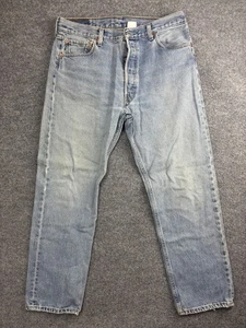 Vintage Levis 501 Jeans Herren 35x30 helle Waschung blau Button Fly Denim 90er - Bild 1 von 11