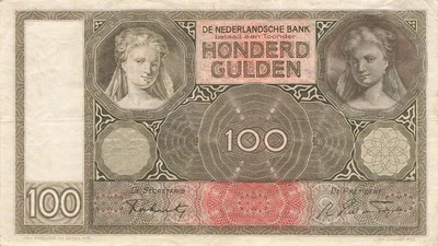 Netherlands Niederlande 100 Gulden 1942 P51c VF (Serie GK) - Bild 1 von 2