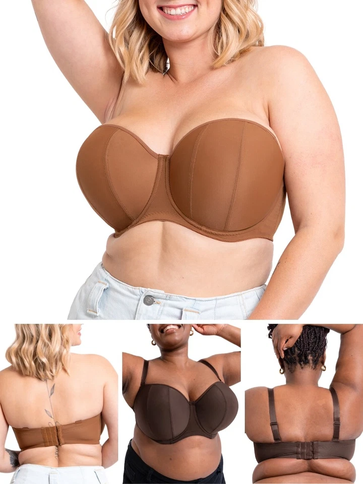 Sujetador sin tirantes Curvy Kate Luxe moldeado con aros sujetadores multiusos lencería Foto 1 de 1