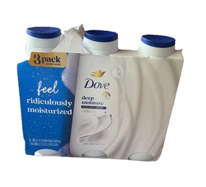 NUEVO Dove Deep Moisture 24 horas Jabón Corporal Piel Sedosa Paquete de 3 23 oz/680 ml! - Imagen 1 de 3