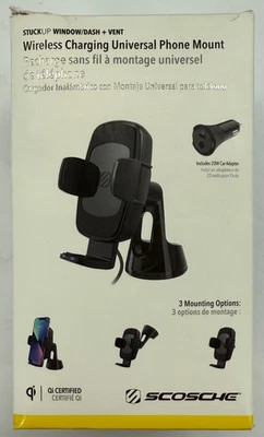 Scosche"Wireless Charging Universal Phone Mount" Window/Dash+Vent (UQ3WDV-SP) - Image 1 of 4