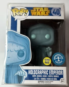 Funko POP Vinyl - Star Wars - Holographic Emperor - #40 GITD Underground Toys - Picture 1 of 10