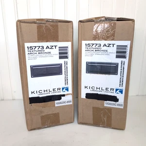 (2) Kichler 15773-30 Textured Architectural Bronze 9.5 LED Louvered Brick Light - Picture 1 of 5