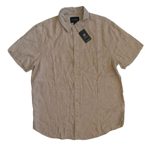 Lucky Brand Men's Size S Button Up Short Sleeve Linen Blend Shirt Brand New - Picture 1 of 16