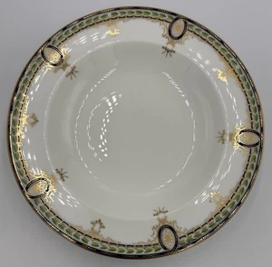 Wedgwood England Porcelain Dinner Plate 10” Set Of 4 Gold Trim Flower Leaf X6167 - Picture 1 of 6