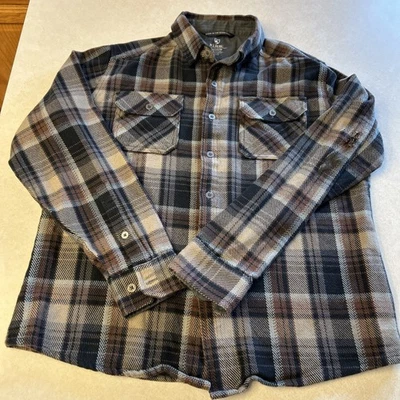 Camisa de franela Kuhl Disordr para hombre mediana con botones foto a cuadros de peso pesado Foto 1 de 4