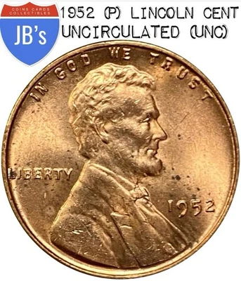 Centavo Lincoln Wheat 1952 (P) - rojo sin circular (sin circular) Foto 1 de 4