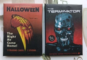 FRIGHT RAGS HALLOWEEN + The Terminator MICHAEL MYERS PAQUETE DE TARJETAS COLECCIONABLES SELLADO OG - Imagen 1 de 4
