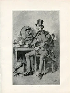 Capitano Costigan gentiluomo inglese in abito cappotto 1892 fotoincisione stampa artistica - Foto 1 di 3