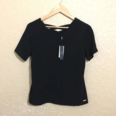 Blusa camisa negra grande Tahari para mujer nueva con etiquetas $48 Foto 1 de 4