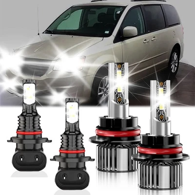 For Dodge Grand Caravan 2005-2007 Front LED Headlight + Fog Light Bulb 6500K - Image 1 of 4