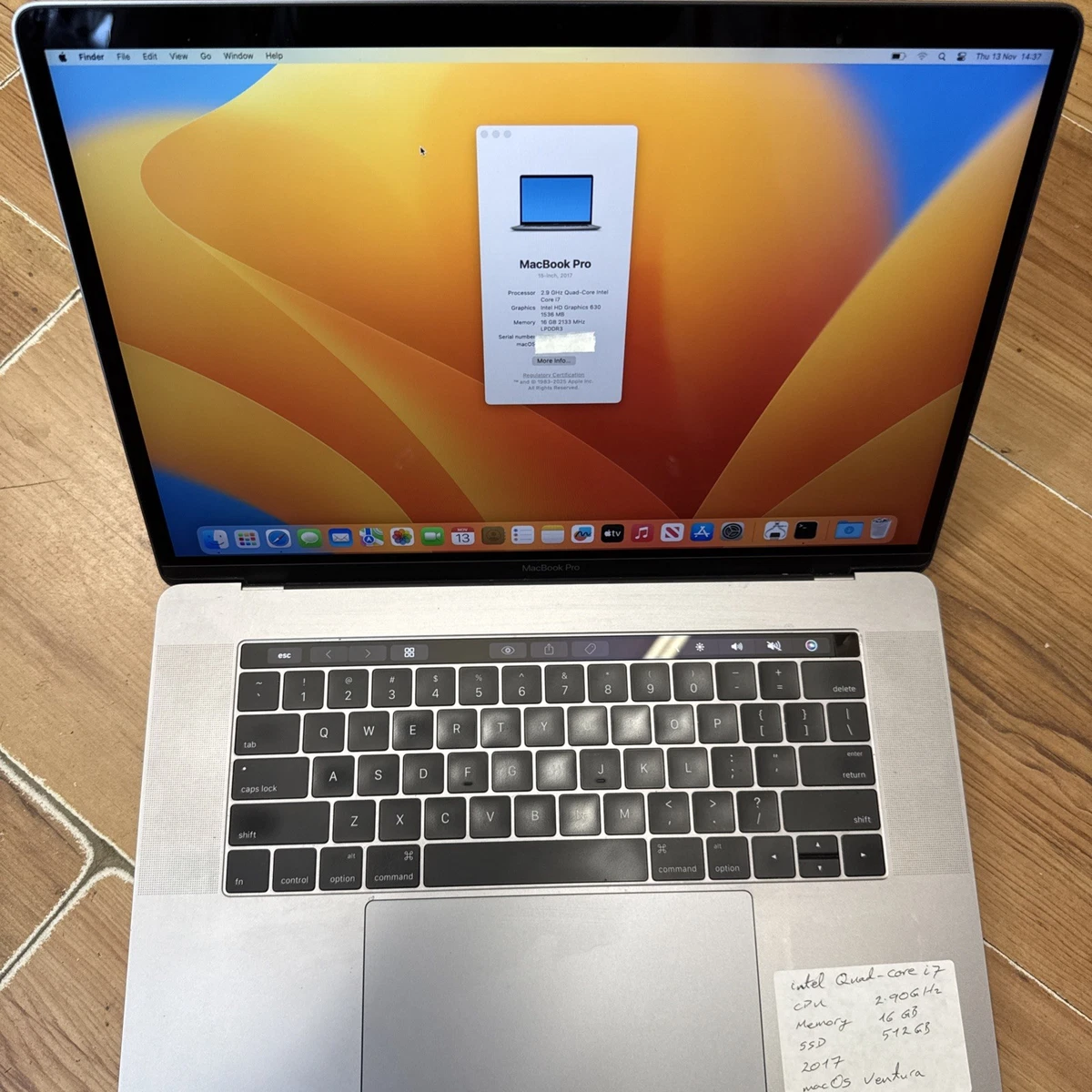 Apple MacBook Pro Intel Core i7 7th Gen. 16GB Laptops for sale