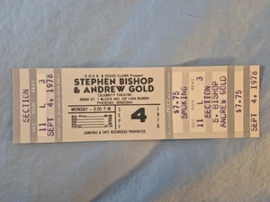 September 9-4-78 1978 STEPHEN BISHOP ANDREW GOLD Ticket Stub Phoenix Arizona - Picture 1 of 2