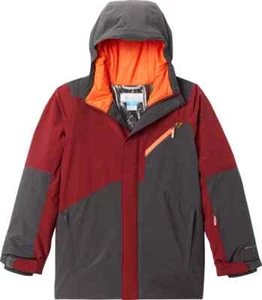 Columbia X4104 Boys Grey/Red Winter District Hooded Jacket Size L/14-16 - Picture 1 of 3