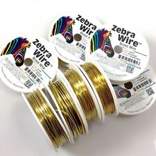 Zebra Wire Coated Gold Round 12,14,16,18,20,22,24,26,28 Gauge Jewelry Making