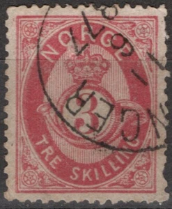1173 Norway 1872-75, NK 18, 3-shilling, SC #18, MI 18, nicely canc. - Picture 1 of 1