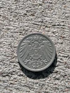 1911-F German Empire 5 Pfennig Stuttgart Mint Nice Free Shipping C1 - Picture 1 of 3