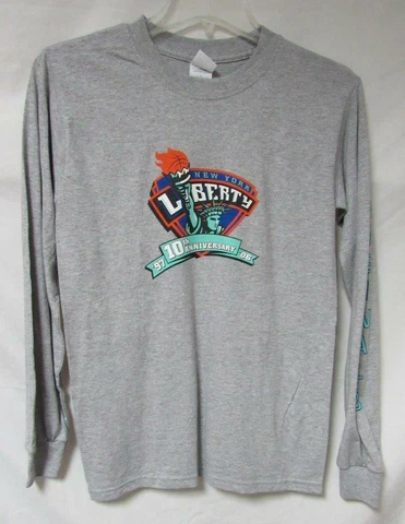 New York Liberty Mens S M XL or 2XL Long Sleeve 10th Anniversary T-Shirt A1 2403 Cover