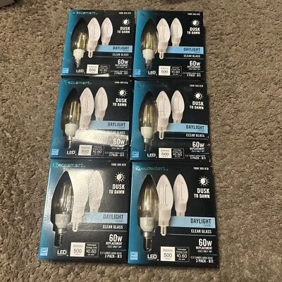 Ecosmart 60W Dusk to Dawn Dimmable LED Bulb Amber B11 Candelabra Base - Image 1 of 2