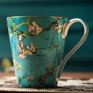 Taza de cerámica de té café estilo Van Gogh árbol flor de albaricoque 430 ml/14,5 fl oz - Imagen 1 de 10