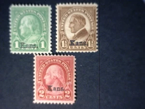 US Kansas Overprint# 658-660 Mint OG NH $7.99 BUY IT NOW - Picture 1 of 2