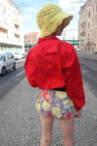 OTTO KERN Royal Black Bluse Jacke Blouson Rot Schwarz 90er True VINTAGE 90s - Bild 1 von 6