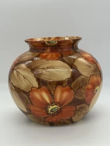 Large Art Deco Falcon Ware 'Empress' Ceramic Vase w Peona Decor By T Lawrence - Picture 1 of 10
