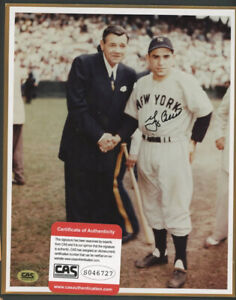 Yogi Berra HOF Signed 8x10 New York Yankees Babe Ruth Photo AUTO CAS COA 🔥Rare