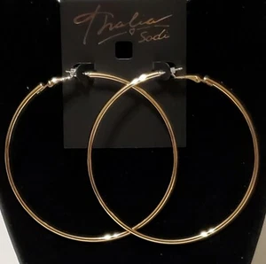 Thalia Sodi Large Thin GoldTone Hoop Earrings - Picture 1 of 2