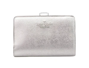 New Kate Spade Madison Metallic Medium Compact Bifold Wallet Lunar Light - Picture 1 of 3