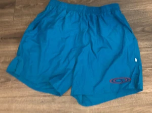 Vintage 90s Ocean Pacific Op Teal Shorts Mens L Trunks Baggies Surf Swim - Picture 1 of 7