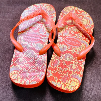 橙色花卉标志“Brasil”Havaianas - 尺寸 7/8 女式 37/38 BRASIL 39/40 EUR — 第 1/4 张图片
