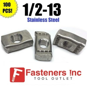 (#4172S1) 1/2"-13 Stainless Steel Strut Nuts for Unistrut Channel 100/BOX - Picture 1 of 2