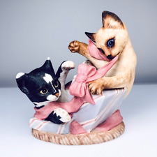 1987 Franklin Mint Porcelain Cats "Scamps" by Gail Ferretti Figurine 6 3/8"