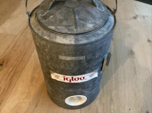 Vtg IGLOO 3 Gallon Galvanized Metal Water Cooler Jug Drink Portable Heavy Duty - Picture 1 of 9