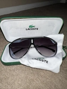Occhiali da sole NOS vintage LACOSTE 135 - Francia anni '90 - Grandi - Nero/argento - Foto 1 di 6