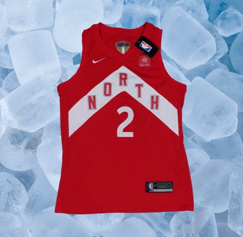 Kawhi leonard Red Toronto Raptors Jersey Nike NBA Finals Edition Size 50 Cover