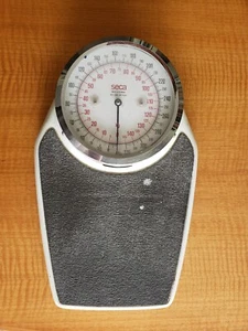Seca  Floor Scale-320 lbs Capacity Pounds Only Chrome & White Vintage , Bathroom - Picture 1 of 2