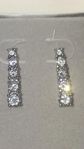 Ohrringe Sterlingsilber graduiert 4 runde CZ - Bild 1 von 6