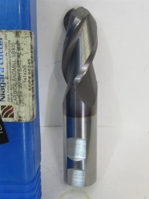 Niagara Cutters 66245, 1" x 1" x 2" x 5", Solid Carbide Ball End Mill - Regrind - Image 1 of 2