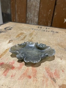 Jabonera china hoja de loto cepillo lavadora eruditos bandeja tallada a mano caligrafía - Imagen 1 de 19
