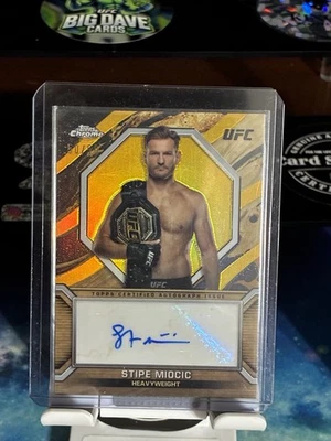 Stipe Miocic 50/50 GOLD AUTO BOOKEND  2024 Topps Chrome UFC - Marks of Champions - Image 1 of 2