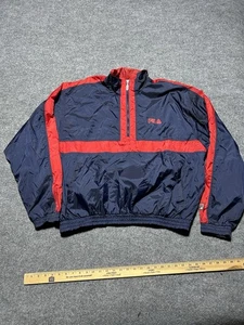 Vintage 80s Fila Color Block 1/4 Zip Windbreak Size Xl Jacket - Bild 1 von 5