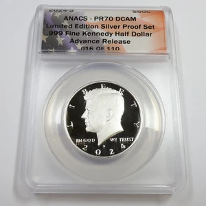 2024 S ANACS PR70 DCAM Proof - Silver Kennedy Half Dollar 50c US Coin #55671A - Picture 1 of 3