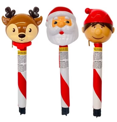 Christmas Solar Powered Stake Lights Set Of 3 Christmas Holiday Santa Deer & Elf - Image 1 of 4