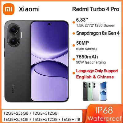Xiaomi Redmi Turbo 4 Pro 5G Snapdragon 8s Gen 4 IP68 Waterproof 7550mAh 90W 50MP - Image 1 of 4