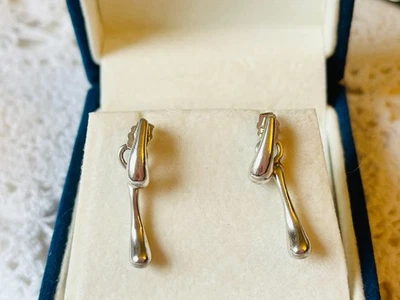 Pendientes Lariat lágrima plata esterlina abedules 2 en uno! Foto 1 de 4