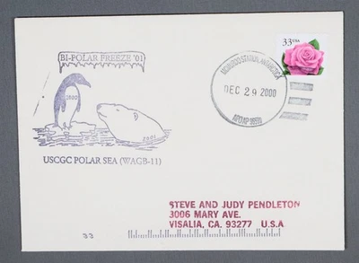 MayfairStamps USCGC Polar Star 2000 Bi-Polar Freeze Antarctica Naval Cover aau_7 - Image 1 of 2